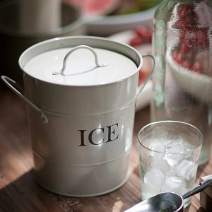 IBCH01_1 Retro Style White Metal Ice Bucket