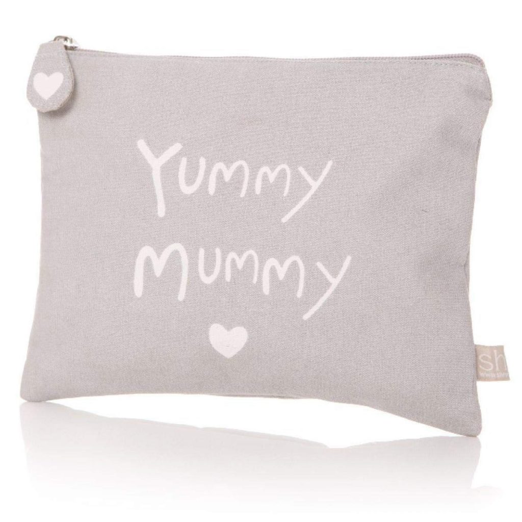 Yummy Mummy Heart Grey Cosmetics Bag
