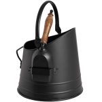 11212 Black Fireplace Coal Bucket with Shovel