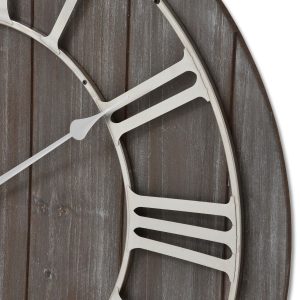 18765-a Large Vintage Brown Wooden Clock