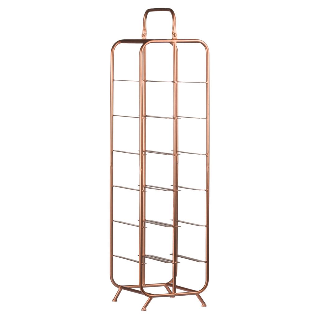 18866 Industrial Style Copper 12 Bottle Rack