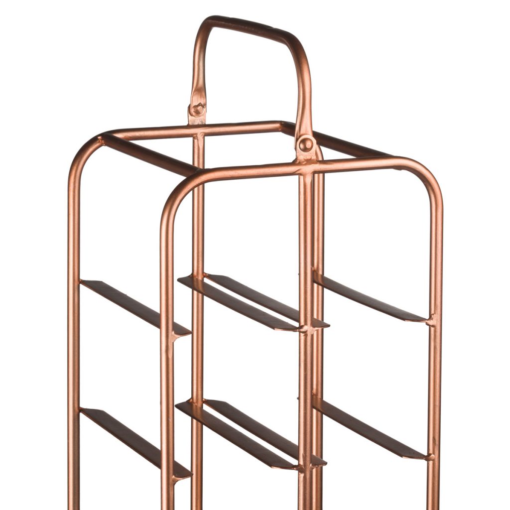 18866-b Industrial Style Copper 12 Bottle Rack
