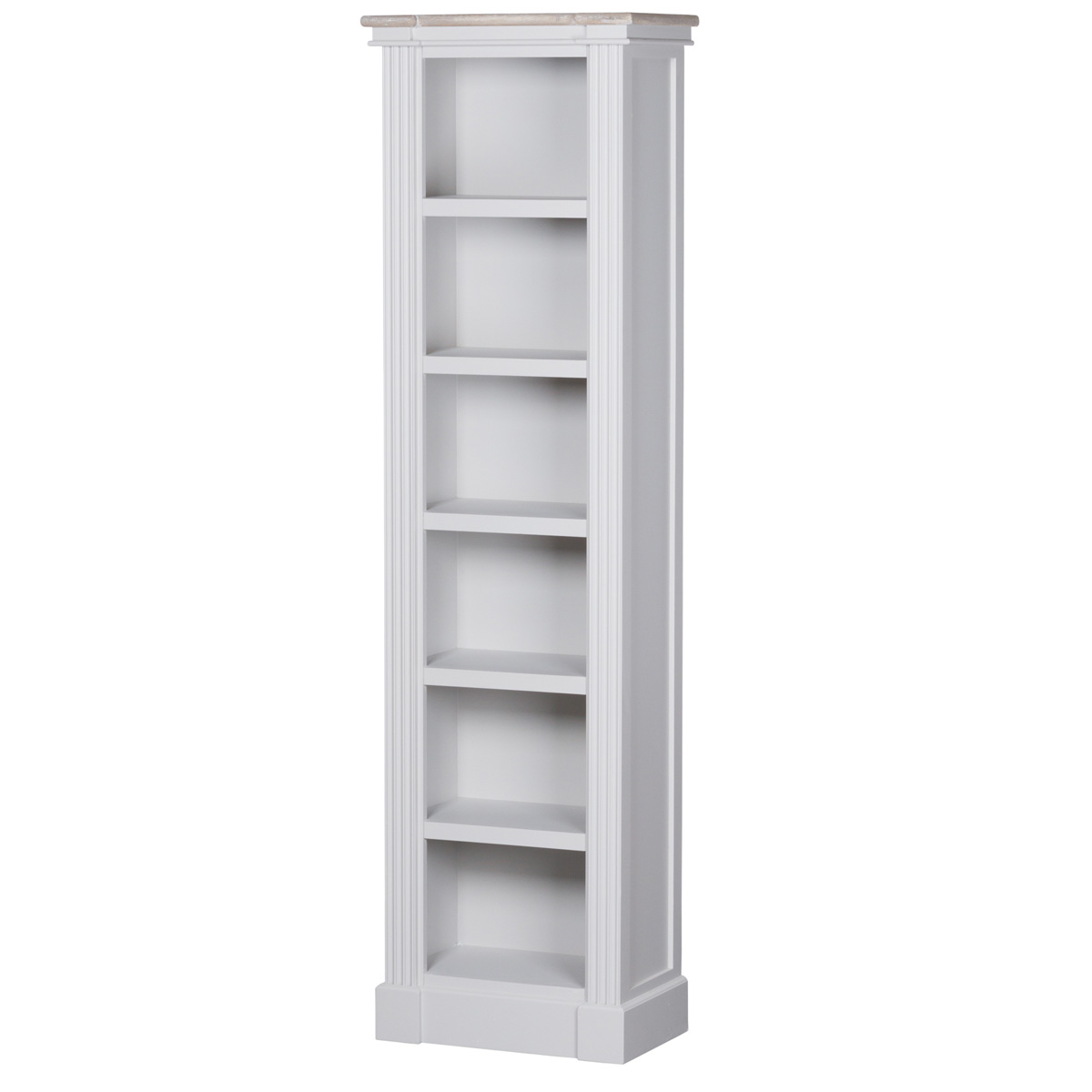 18884 Tall Classic White Grey Bookcase Interior Flair
