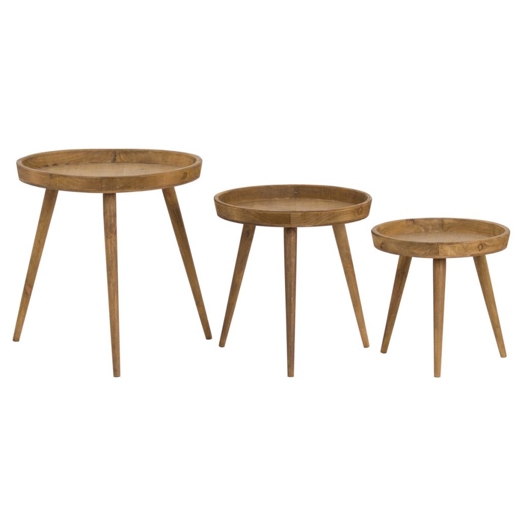 Set of 3 Contemporary Wooden Tables Interior Flair