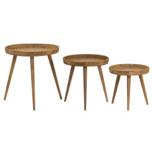 19267 Set of 3 Contemporary Wooden Tables