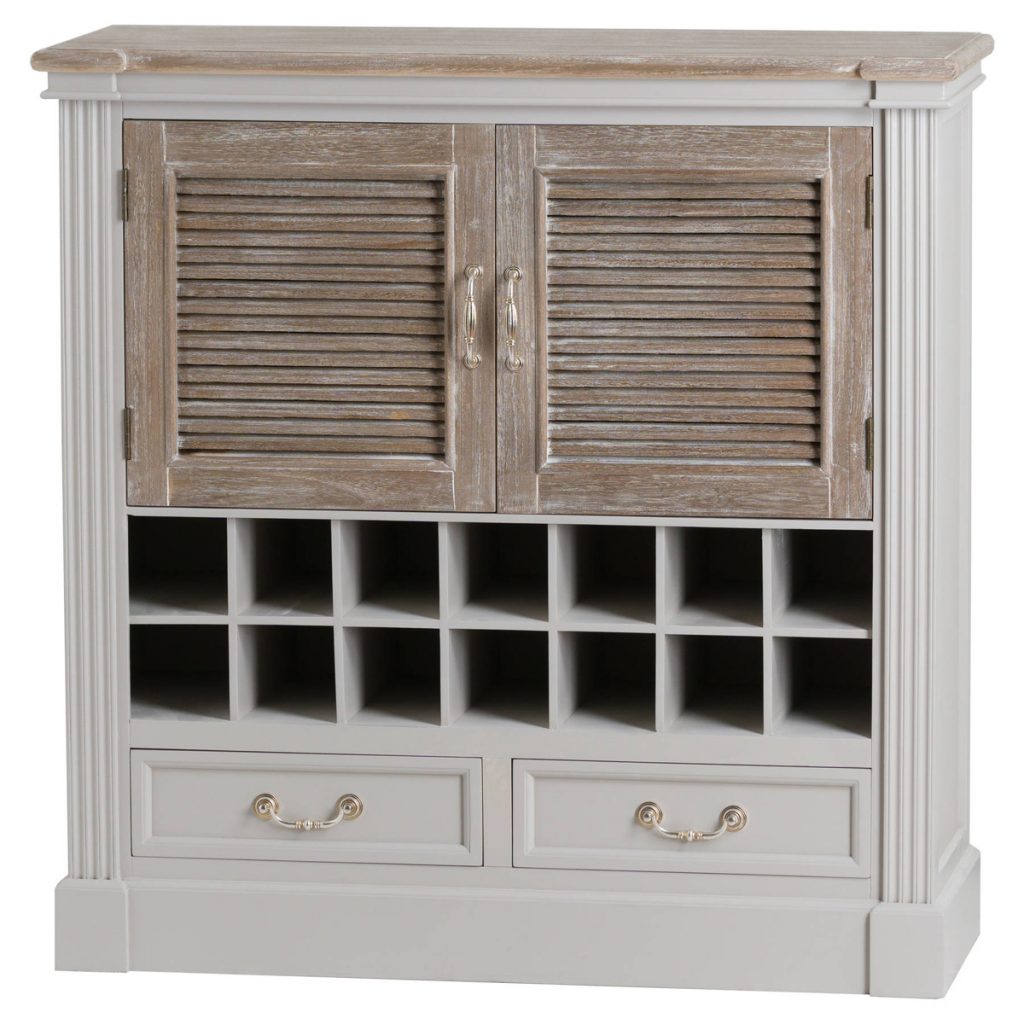 19638 Large Classic White Grey Drinks Cabinet