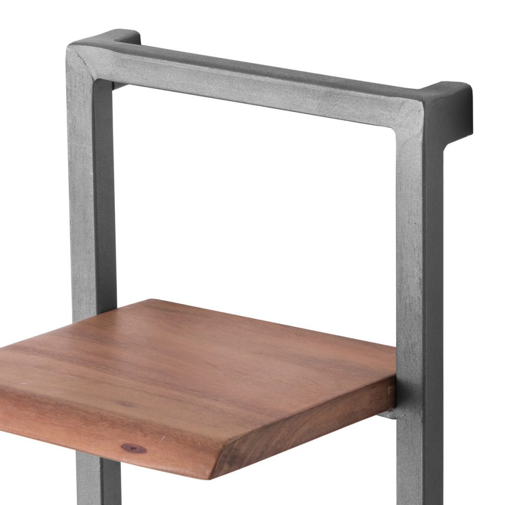 19750-a Tall Contemporary Rustic Acacia Wood Shelf