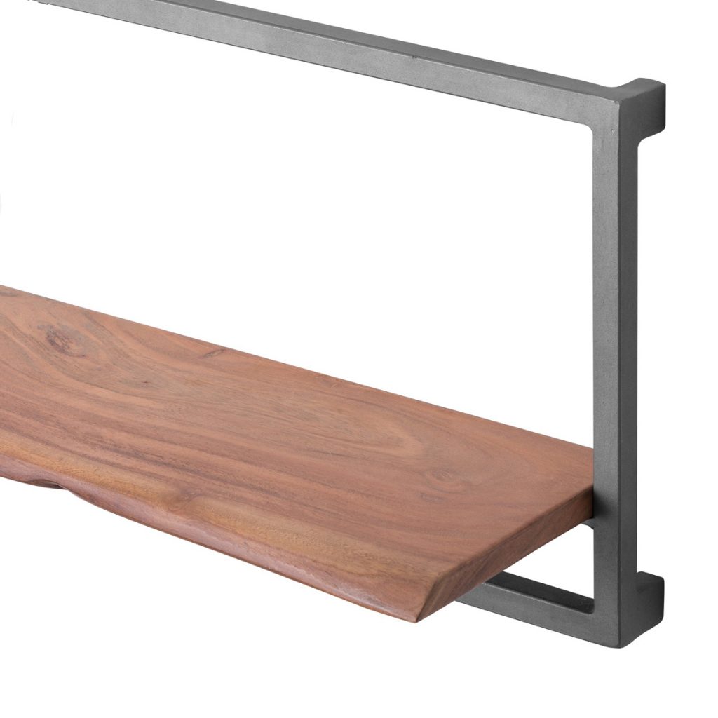 19751-a Large Contemporary Rustic Acacia Wood Shelf