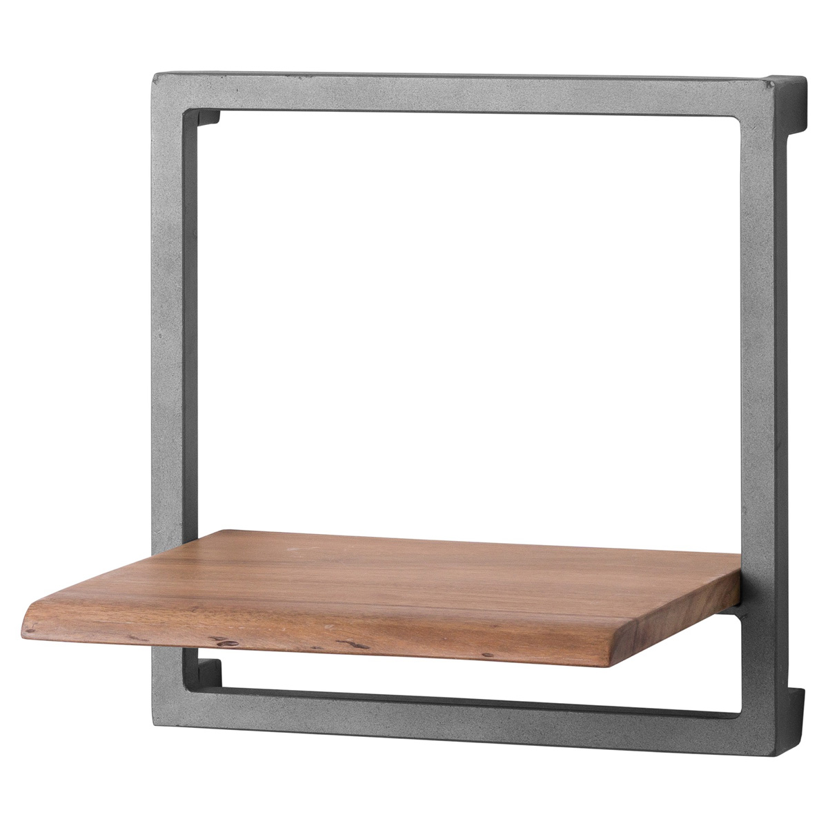 Contemporary Rustic Wood Grey Square Shelf Interior Flair
