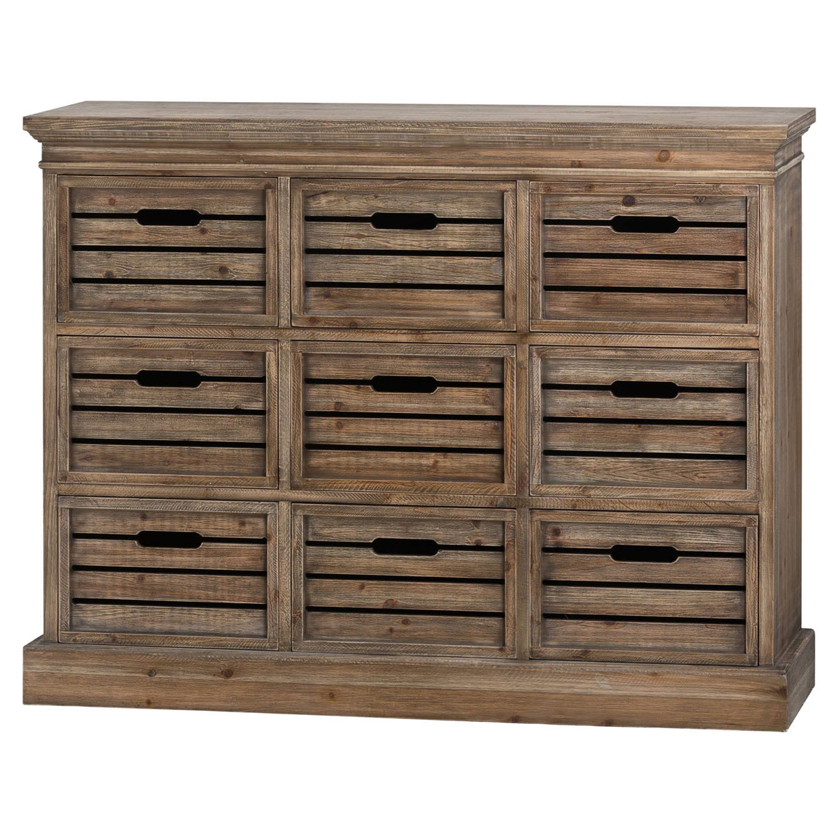 19814 Sturdy Crate Style Wooden Chest of Drawers Interior Flair