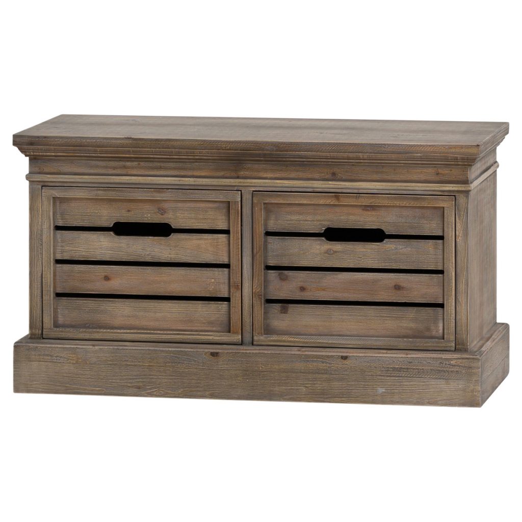 19816 Sturdy Crate Style Wooden Low Chest