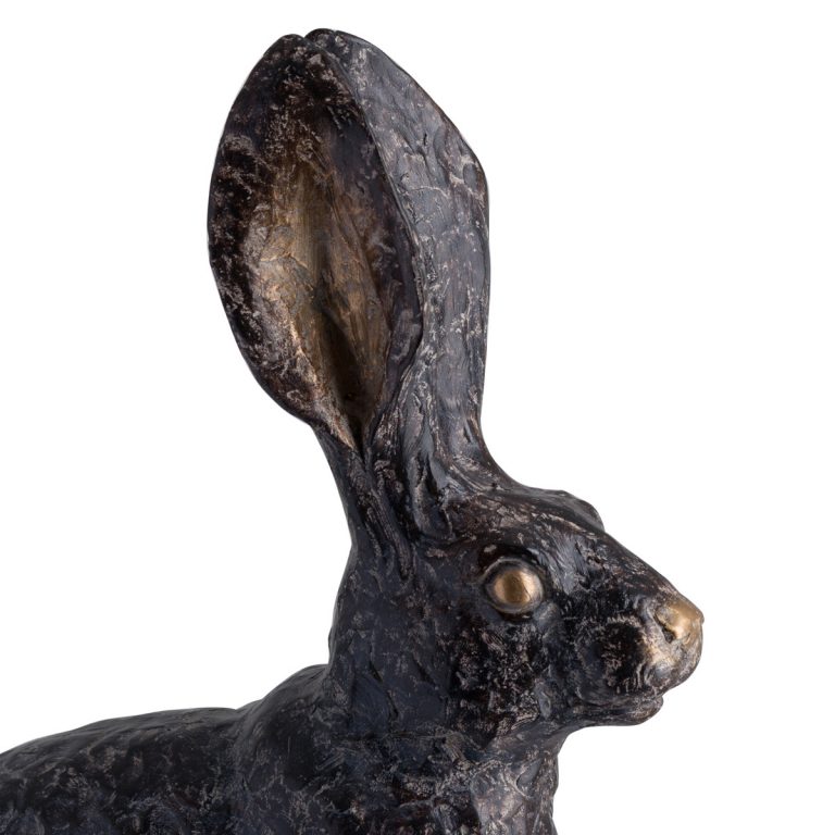 Large Country Antique Brown Hare Ornament Interior Flair