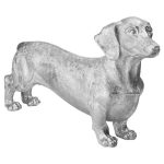 19986 Antique Silver Dachshund Sausage Dog Ornament
