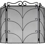 6611 Large Black Ornate Screen Fire Guard