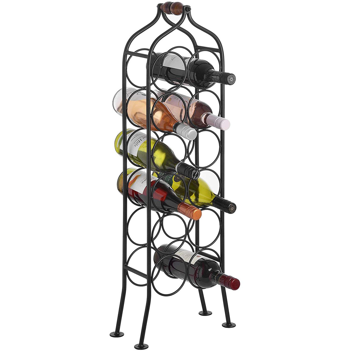 Black Wrought Iron Wine Bottle Rack Interior Flair