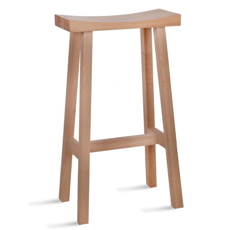 Contemporary Raw Oak Wooden Bar Stool Interior Flair