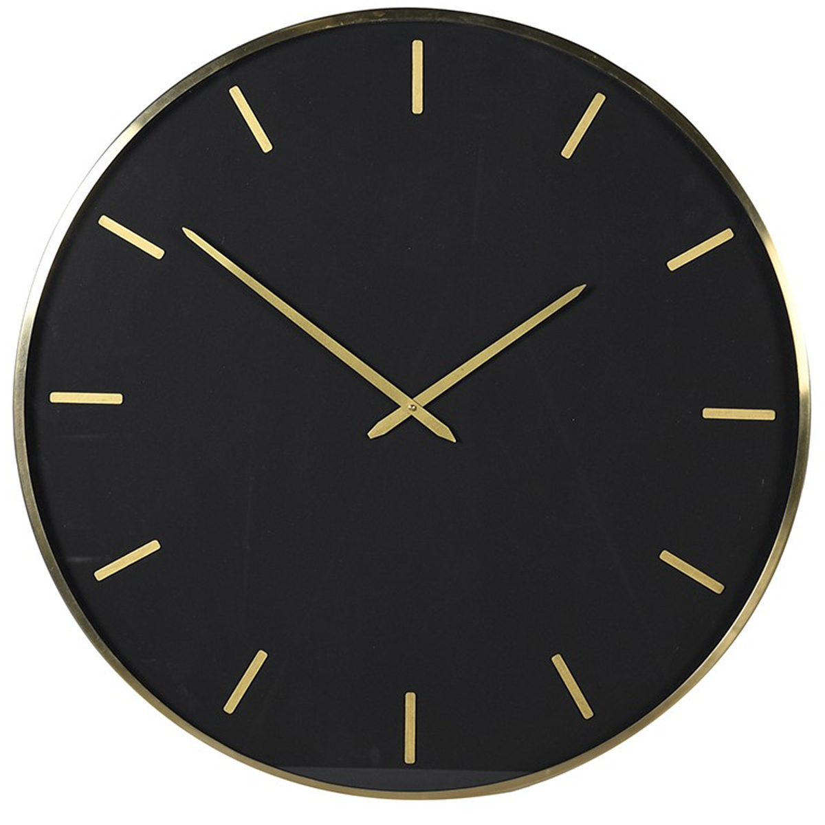 GDO014 Large Contemporary Black Gold Wall Clock Interior Flair