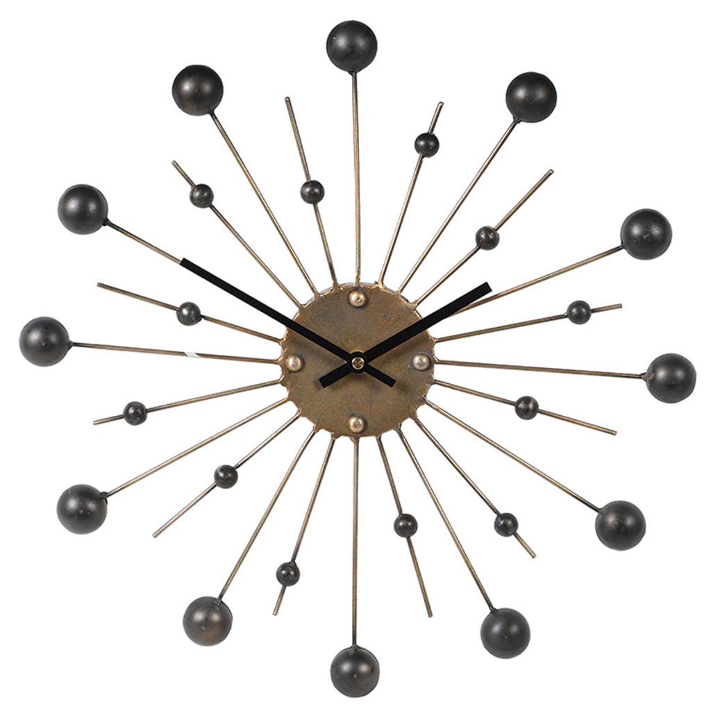 LCK622 Vintage Retro Style Gold Wall Clock