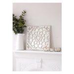 10AW59 Heart White Wooden Square Wall Panel 2