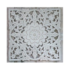 11SS10 a Large Hand Carved White Wall Panel