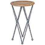 1281 Circular Silver Cross Legged Table
