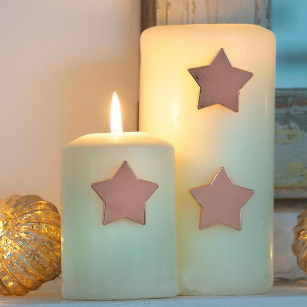 12AW14 a Star Rose Gold Candle Pins