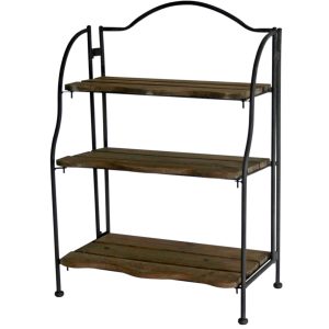 1335 Brown Wooden Folding Shelf Unit