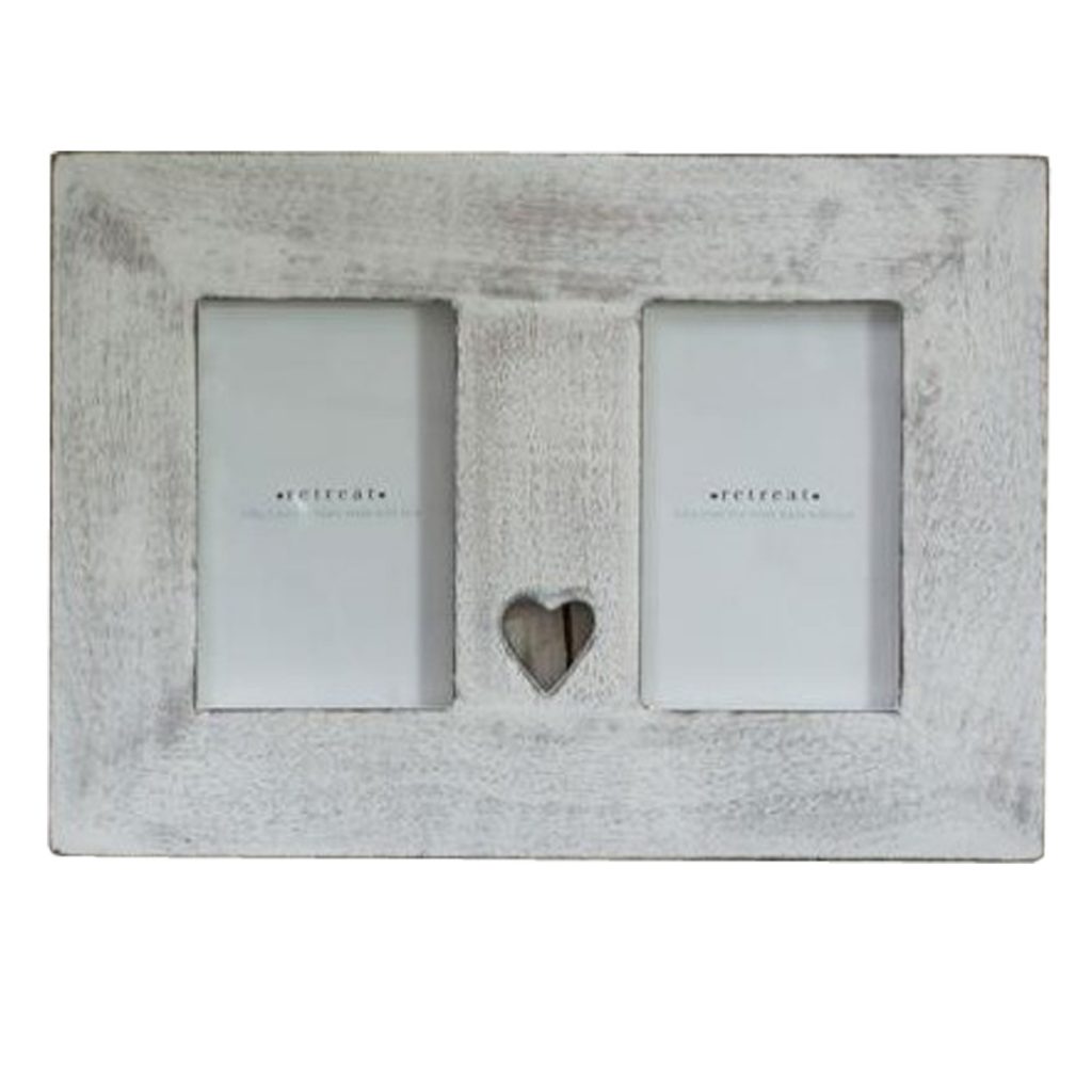 14SS67 a Hand Made White Heart Photo Frame