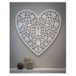 14SS74 Extra Large Hand Carved White Heart