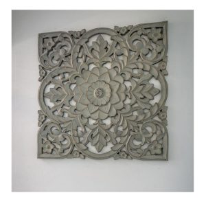 15SS10 Large Ornate Grey Square Wall Panel