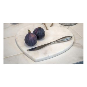 16SS18 a Large Heart White Marble Chopping Board