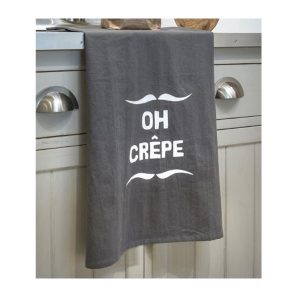 16SS37 Oh Crepe Grey White Tea Towel