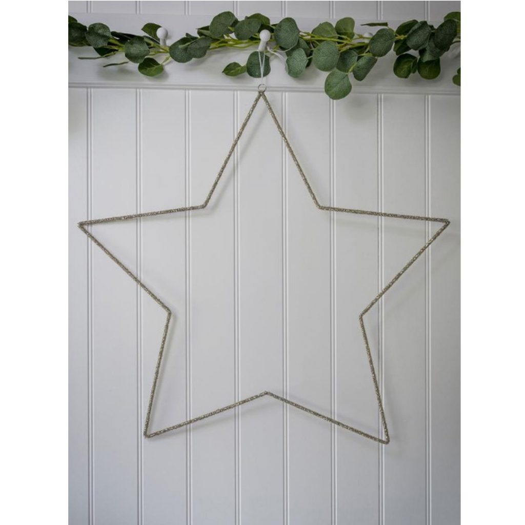 17AW02 Large Hand Decorated Clear Beads Star