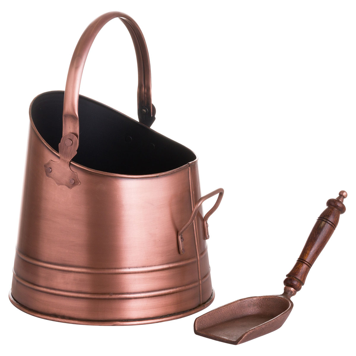 20055a Copper Fireplace Coal Scuttle with Shovel Interior Flair