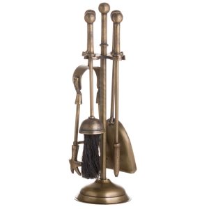 20376 Antique Brass Fireside Companion Set