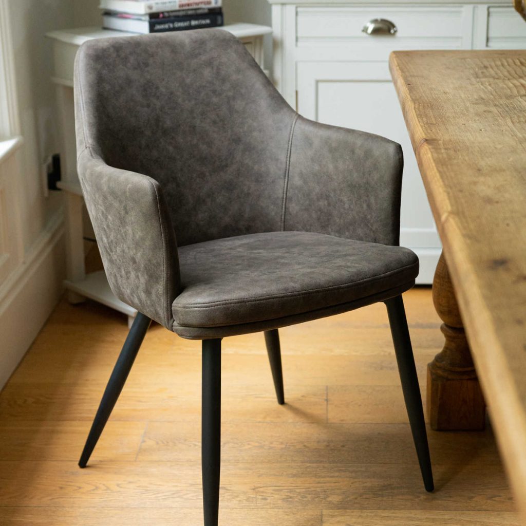 Contemporary Grey Carver Dining Chair - Interior Flair