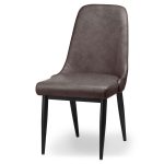 20044 Sturdy Grey Leather Effect Dining Chair