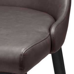 20044-b Sturdy Grey Leather Effect Dining Chair