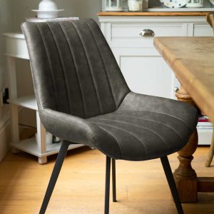 20046-c Contemporary Grey Dining Seat Chair