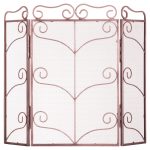 20057 Large Copper Ornate Fireplace Fire Screen