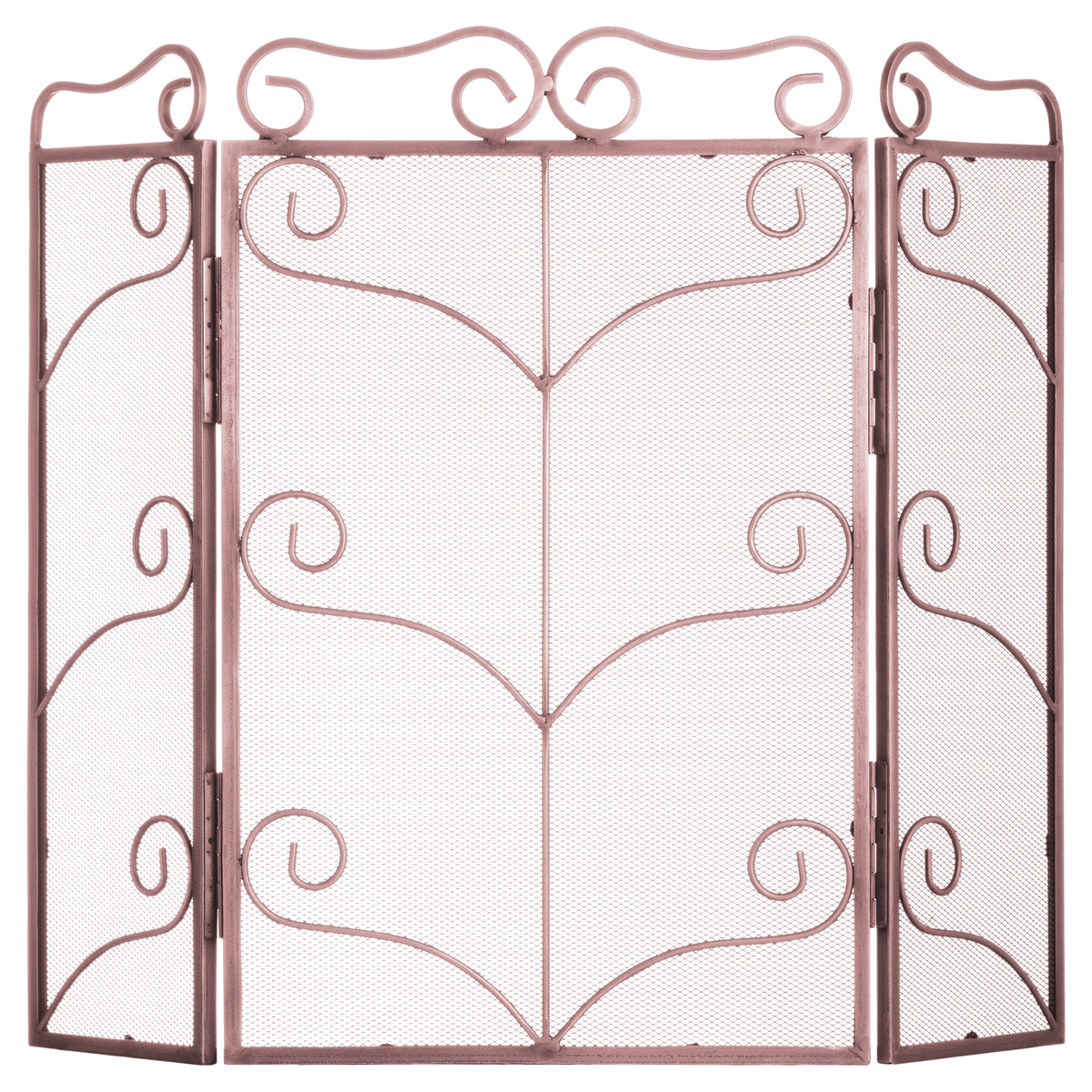 Large Copper Ornate Fireplace Fire Screen Interior Flair
