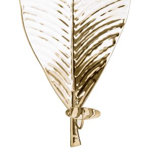 20256-a Large Leaf Brass Wall Candle Holder