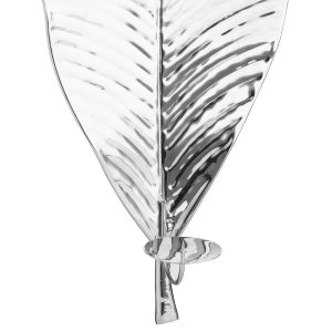 20257-a Large Leaf Silver Wall Candle Holder