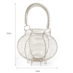 Country Pale Grey Wire Egg Basket 2