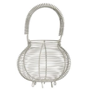 Country Pale Grey Wire Egg Basket 3