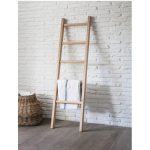 FUOA08 Solid Oak Leaning Display Rail Ladder 1