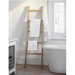 FUOA08 Solid Oak Leaning Display Rail Ladder 2