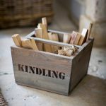 KBWO01_c Rustic Fireplace Kindling Box with Handle