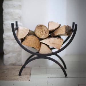 LOHO01_a Contemporary Wrought Iron Grey Log Holder