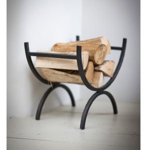 LOHO01_c Contemporary Wrought Iron Grey Log Holder